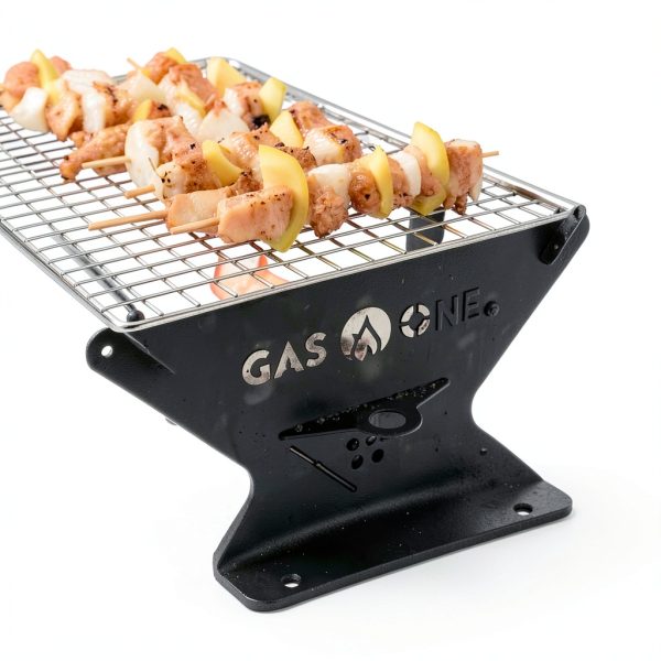 Portable Charcoal Grill GasOne 15in Foldable BBQ Grill Black CG-15F-2