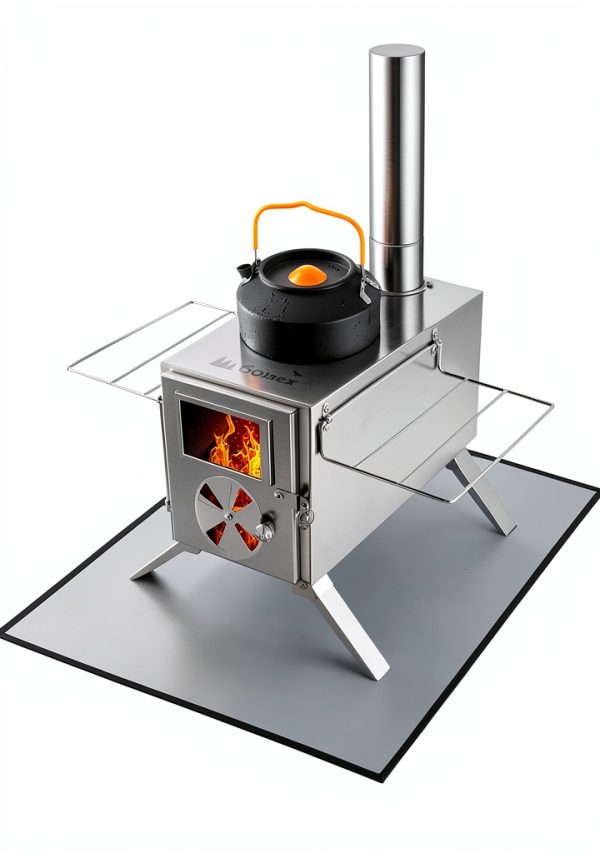 Gonex Hot Tent Stove GXGN1187 304 Stainless Steel with 7 Chimney Pipes-0
