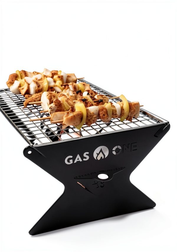 Portable Charcoal Grill GasOne 15in Foldable BBQ Grill Black CG-15F-7