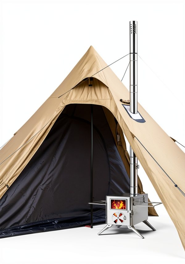 Gonex Hot Tent Stove GXGN1187 304 Stainless Steel with 7 Chimney Pipes-2