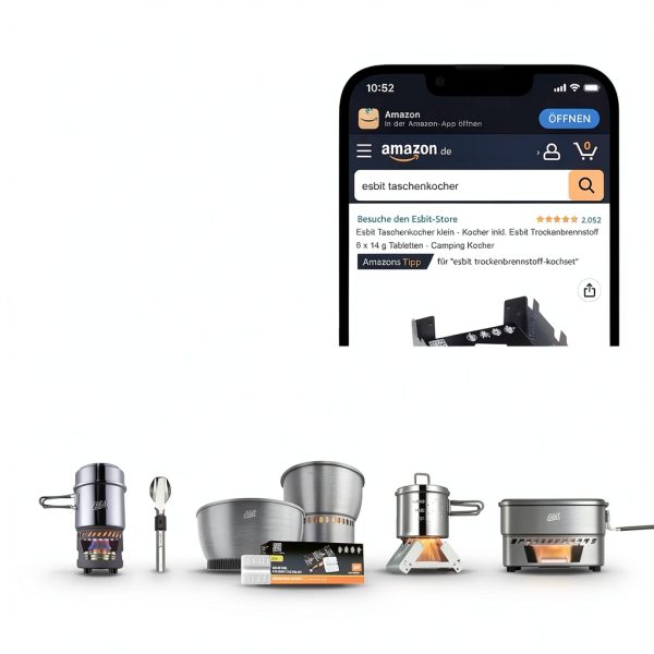 Esbit Ultralight Folding Pocket Stove with Six 14g Tablets Steel-8