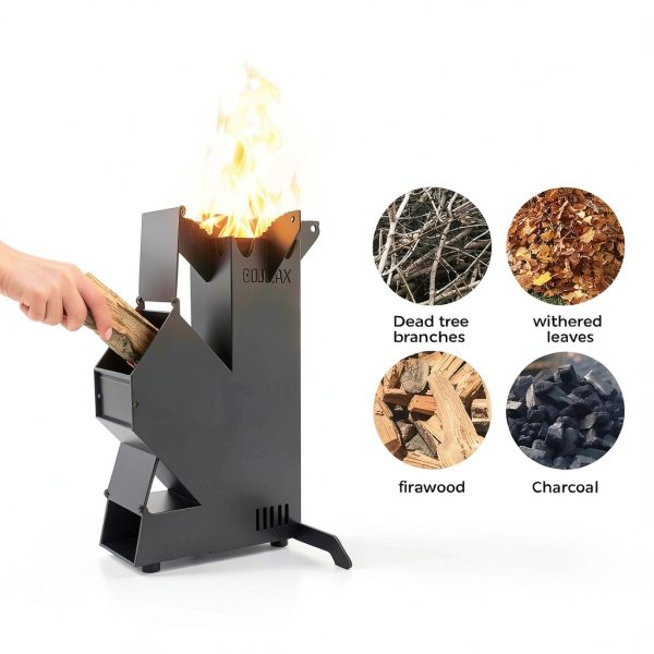 Rocket Stove Wood Burning Camping Stove GODSAX HJL Black Small-2