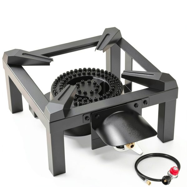 Propane Burner Llamaviva 100k BTU Single Stove with Adjustable Hose-0