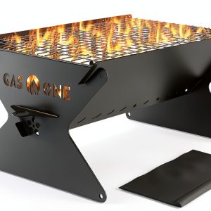Portable Charcoal Grill GasOne 15in Foldable BBQ Grill Black CG-15F-0