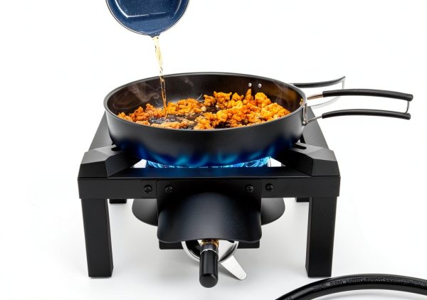 Propane Burner Llamaviva 100k BTU Single Stove with Adjustable Hose-6