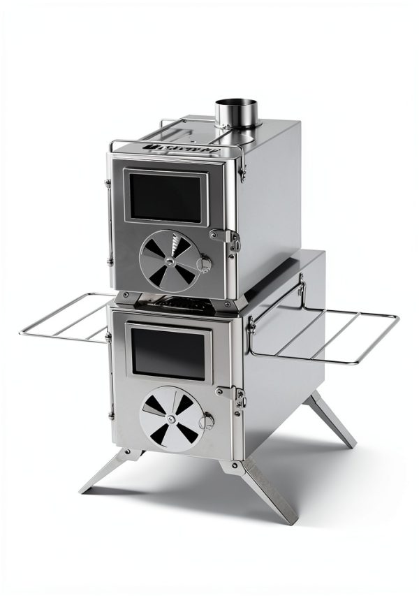 Gonex Hot Tent Stove GXGN1187 304 Stainless Steel with 7 Chimney Pipes-6