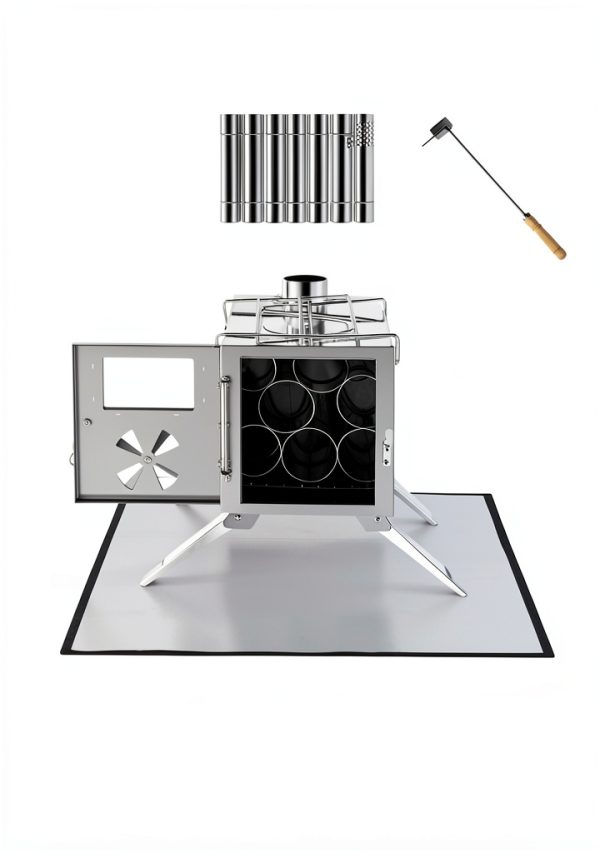 Gonex Hot Tent Stove GXGN1187 304 Stainless Steel with 7 Chimney Pipes-7