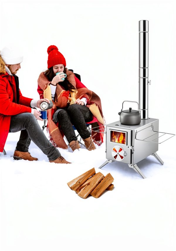 Gonex Hot Tent Stove GXGN1187 304 Stainless Steel with 7 Chimney Pipes-8