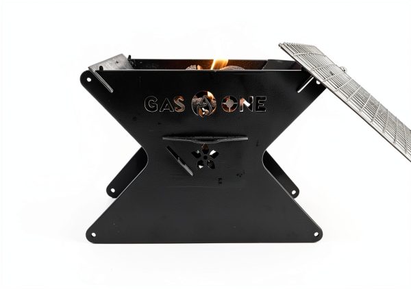 Portable Charcoal Grill GasOne 15in Foldable BBQ Grill Black CG-15F-6