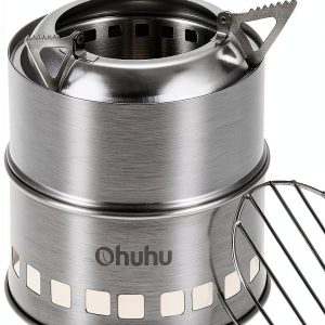 Camping Stove Ohuhu Portable Stainless Steel Mini Wood Burning Small-0